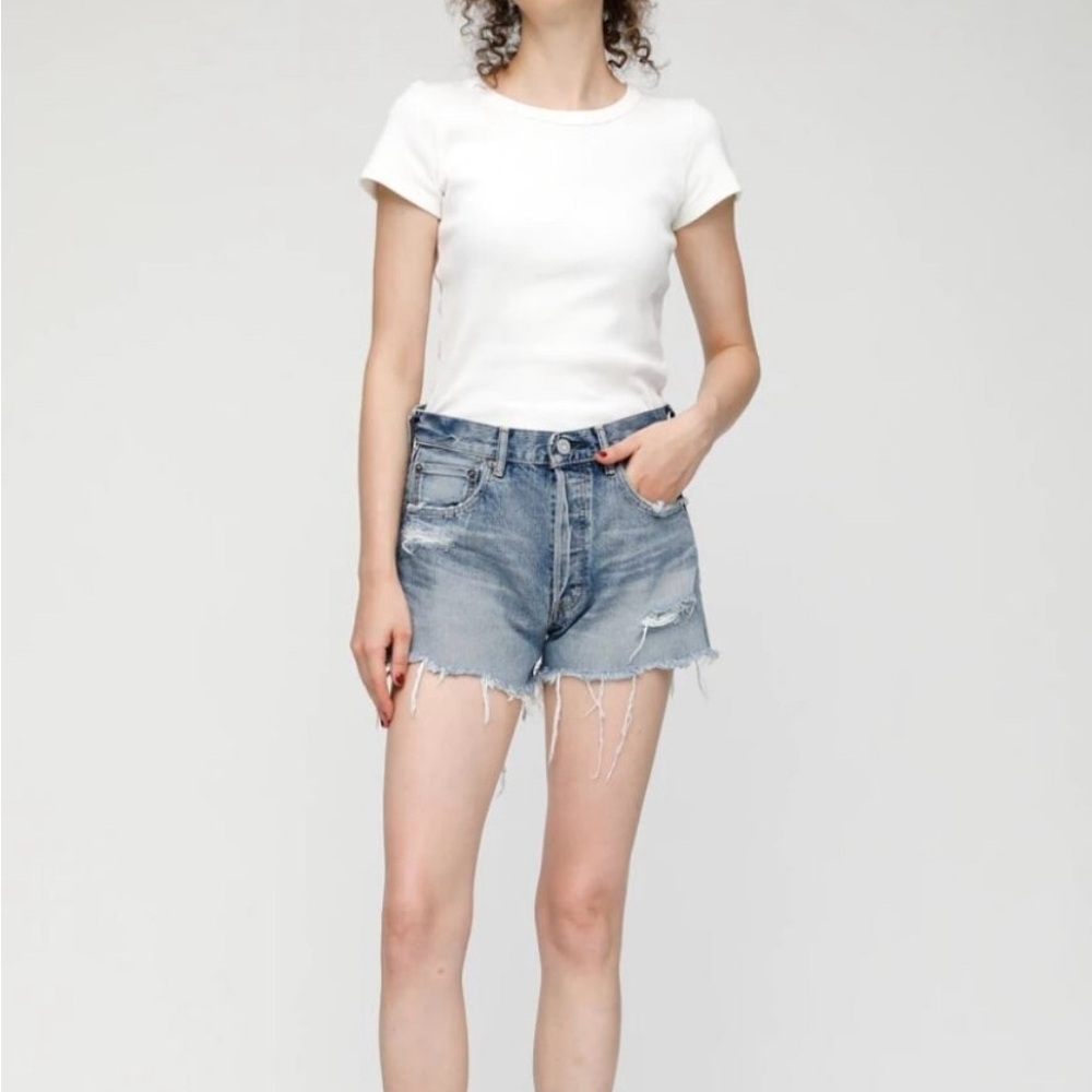 Distressed Denim Shorts